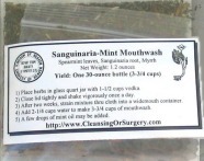 Sanguinaria Mint Mouthwash Herbs